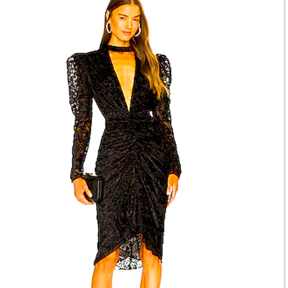 Rococo sand sade midi dress in black